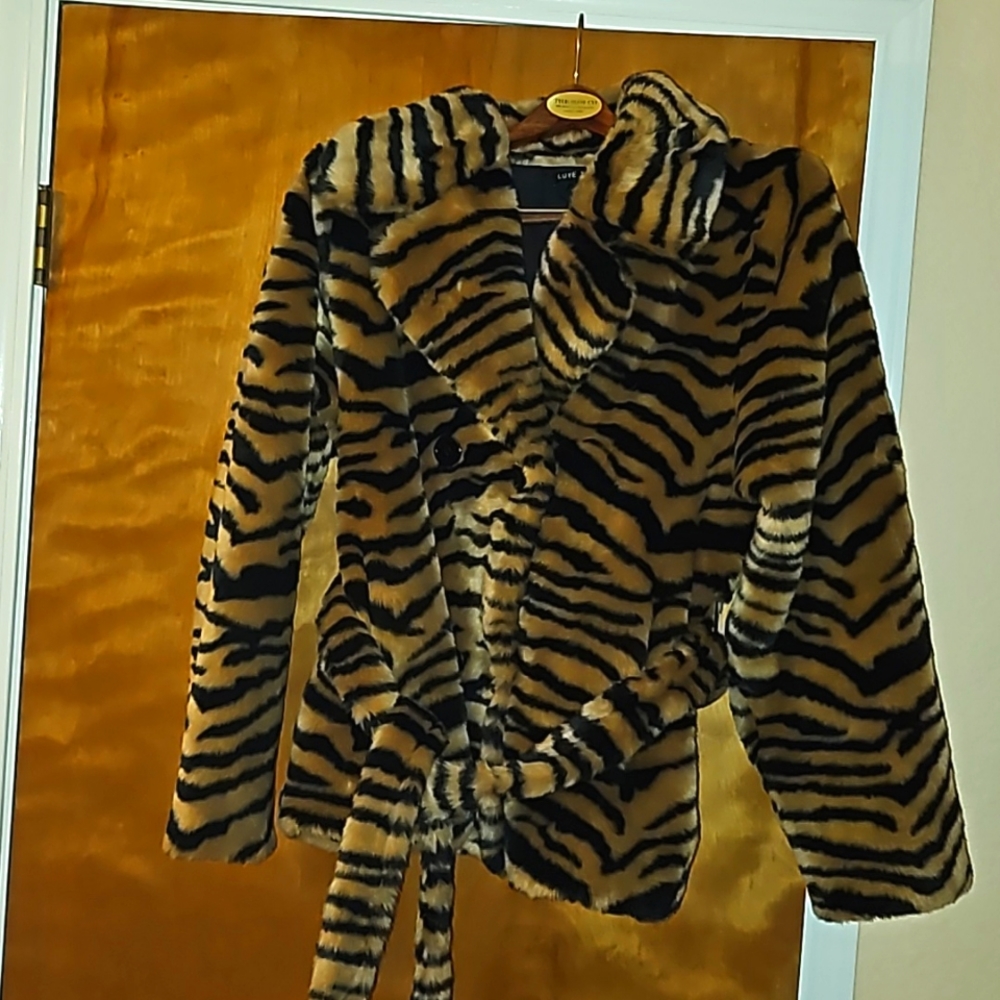 Faux fur jacket, Medium. Madonna Inn Boutique